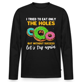 Beignets d’amour de beignet - T-shirt manches longues Premium bio Homme - noir - Devant - Nico (187cm)