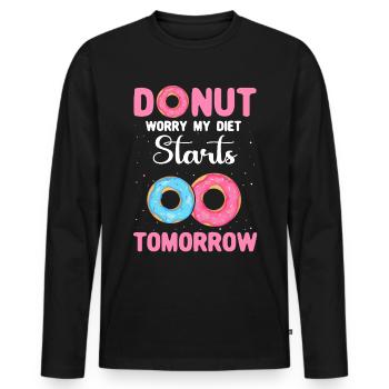 Doughnut Love Donuts - Männer Premium Bio Langarmshirt - Schwarz - Vorne - Nico (187cm)