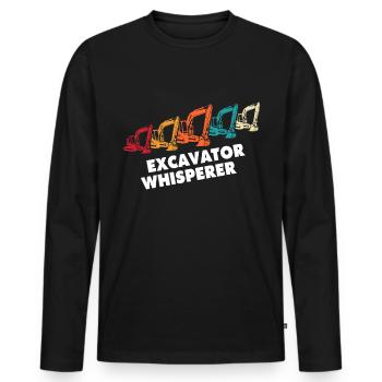 Excavator Whisperer Love Excavator Driver - Men's Premium Organic Long Sleeve Shirt - black - Front - Nico (187cm)