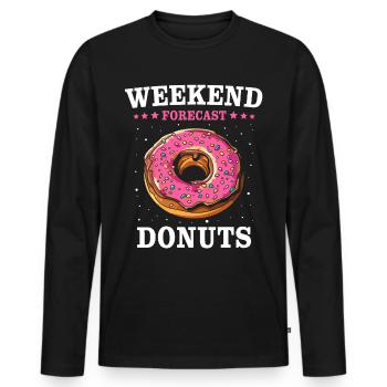 Donut Weekend Doughnuts - Männer Premium Bio Langarmshirt - Schwarz - Vorne - Nico (187cm)