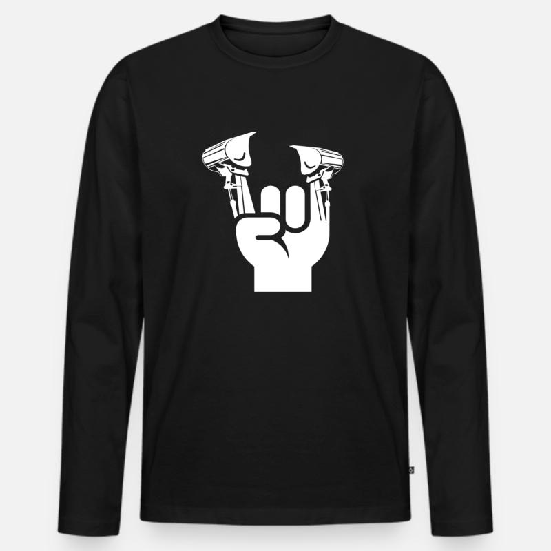 Bagger Fahren Baggerfahrer - Männer Premium Bio Langarmshirt - Schwarz