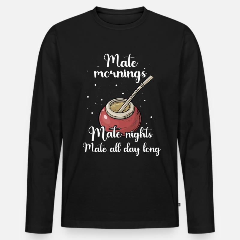 Mate Tee Geschenk - Männer Premium Bio Langarmshirt - Schwarz