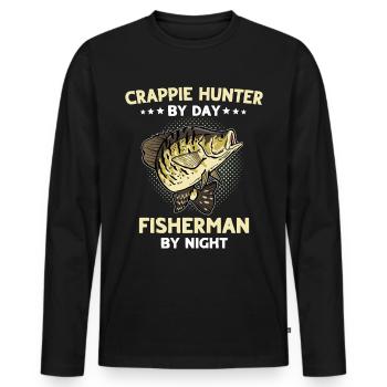 Sunfish Fishing Crappie Fishing - Men's Premium Organic Long Sleeve Shirt - black - Front - Nico (187cm)