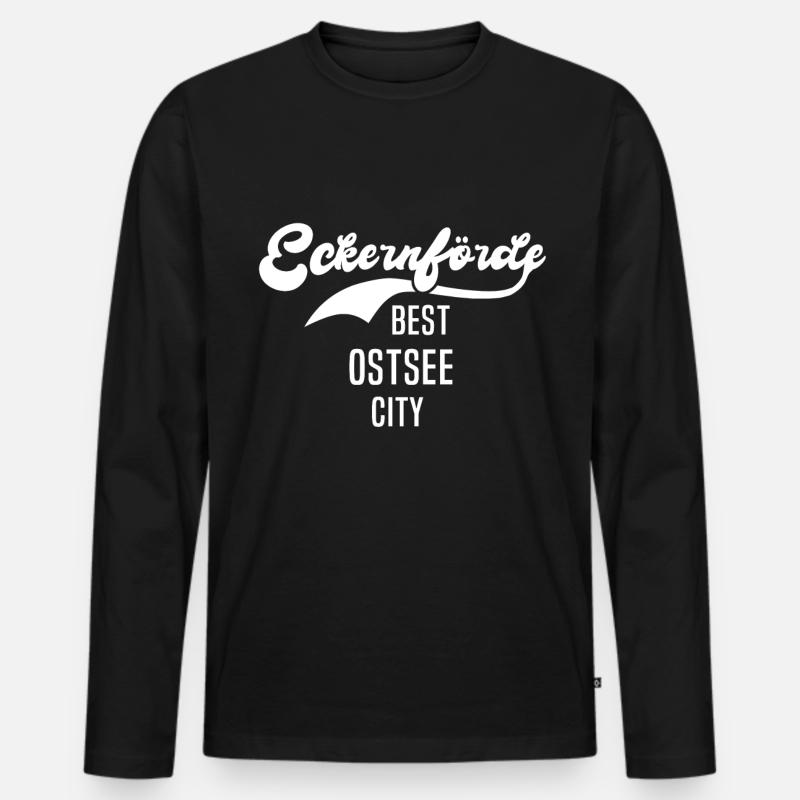 Eckernförde Sprüche - Männer Premium Bio Langarmshirt - Schwarz