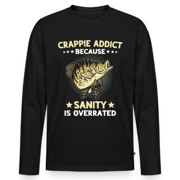Crappie Fishing Sonnenbarsch - Männer Premium Bio Langarmshirt - Schwarz - Vorne - Nico (187cm)