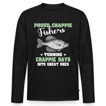 Crappie Sonnenbarsch Angler - Männer Premium Bio Langarmshirt - Schwarz - Vorne - Nico (187cm)