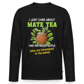 Mate Tee - Männer Premium Bio Langarmshirt - Schwarz - Vorne - Nico (187cm)