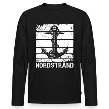 Nordstrand - Männer Premium Bio Langarmshirt - Schwarz - Vorne - Nico (187cm)