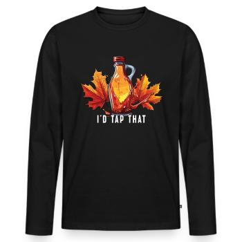 Ich Würde Darauf Tippen - Ahornbaum Tippen - - Männer Premium Bio Langarmshirt - Schwarz - Vorne - Nico (187cm)