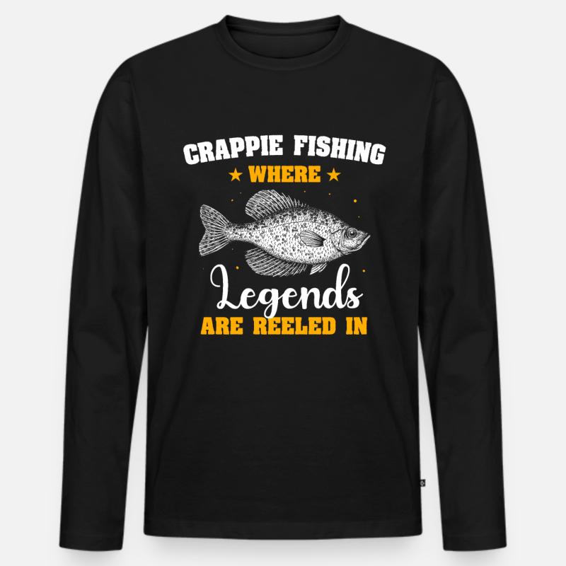 Crappie Fish - Männer Premium Bio Langarmshirt - Schwarz