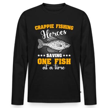 Crappie Fishing - Männer Premium Bio Langarmshirt - Schwarz - Vorne - Nico (187cm)