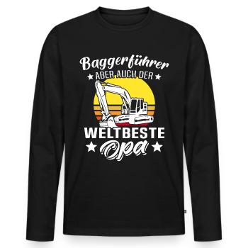 Baggerfahrer Opa Baggerführer - Männer Premium Bio Langarmshirt - Schwarz - Vorne - Nico (187cm)