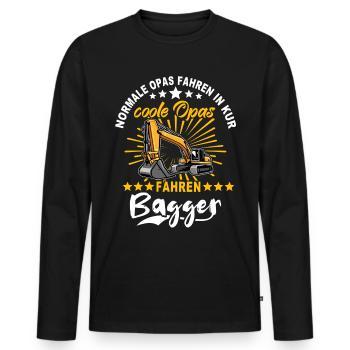 Baggerfahrer Opa Baggerführer - Männer Premium Bio Langarmshirt - Schwarz - Vorne - Nico (187cm)