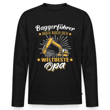 Baggerfahrer Opa Baggerführer - Männer Premium Bio Langarmshirt - Schwarz - Vorne - Nico (187cm)