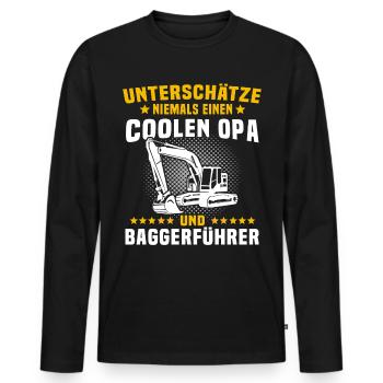 Baggerfahrer Baggerführer Opas - Männer Premium Bio Langarmshirt - Schwarz - Vorne - Nico (187cm)