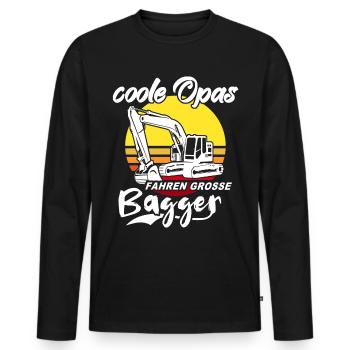 Baggerfahrer Opa Baggerführer - Männer Premium Bio Langarmshirt - Schwarz - Vorne - Nico (187cm)