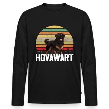 Hovawart propriétaire Farmer Dog Purebred Retro - T-shirt manches longues Premium bio Homme - noir - Devant - Nico (187cm)