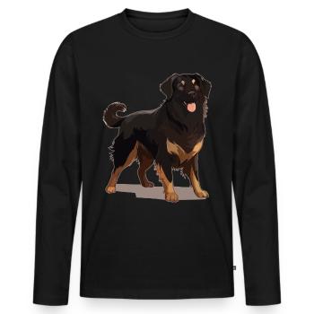 Amoureux des chiens - éleveurs de races de chiens de race pure - T-shirt manches longues Premium bio Homme - noir - Devant - Nico (187cm)