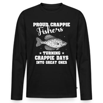 Sunfish Crappie Fish - Men's Premium Organic Long Sleeve Shirt - black - Front - Nico (187cm)