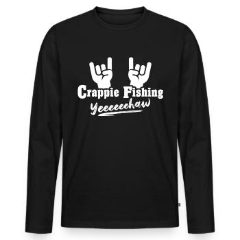 Sunfish Crappie Fishing - Men's Premium Organic Long Sleeve Shirt - black - Front - Nico (187cm)