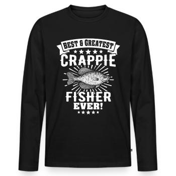 Sunfish Crappie Fish - Men's Premium Organic Long Sleeve Shirt - black - Front - Nico (187cm)
