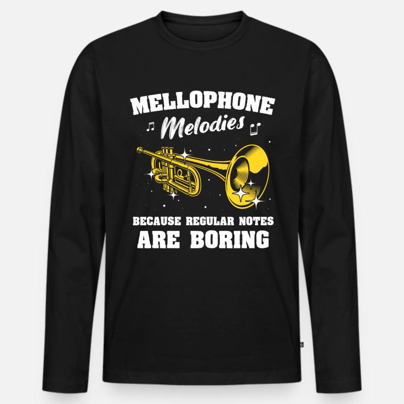 Mellophon - Männer Premium Bio Langarmshirt - Schwarz