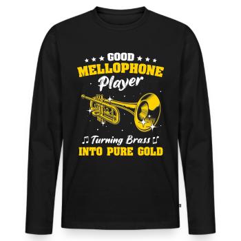 Mellophone Musician Mellophonist - Men's Premium Organic Long Sleeve Shirt - black - Front - Nico (187cm)