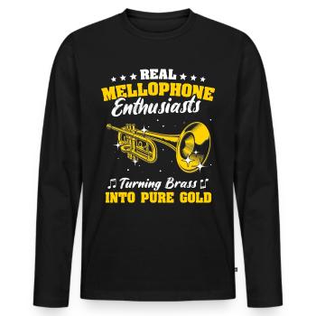 Mellophone Musician - Men's Premium Organic Long Sleeve Shirt - black - Front - Nico (187cm)