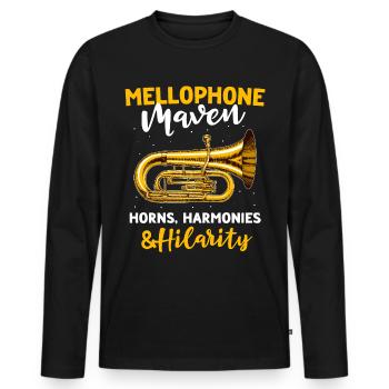 Mellophone - Men's Premium Organic Long Sleeve Shirt - black - Front - Nico (187cm)