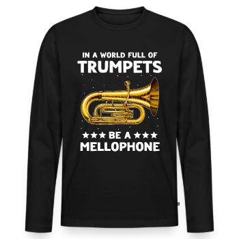 Mellophone Musician Mellophonist - Men's Premium Organic Long Sleeve Shirt - black - Front - Nico (187cm)