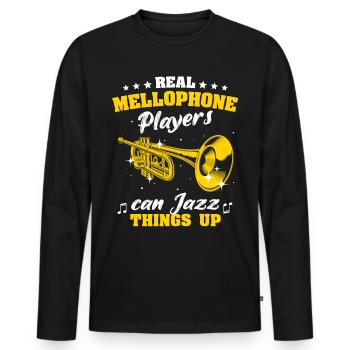 Mellophone Musician Mellophonist - Men's Premium Organic Long Sleeve Shirt - black - Front - Nico (187cm)