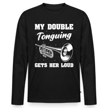 Mellophone Musician Mellophonist - Men's Premium Organic Long Sleeve Shirt - black - Front - Nico (187cm)