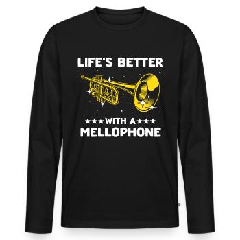 Mellophone Musician Mellophonist - Men's Premium Organic Long Sleeve Shirt - black - Front - Nico (187cm)