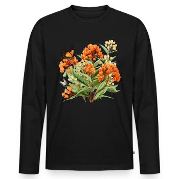 Drapeau du Texas avec printemps floral Texas - T-shirt manches longues Premium bio Homme - noir - Devant - Nico (187cm)