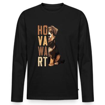 Hovawart owner Farmer Dog Purebred Retro - Men's Premium Organic Long Sleeve Shirt - black - Front - Nico (187cm)