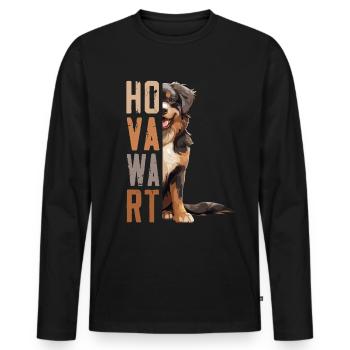 Hovawart propriétaire Farmer Dog Purebred Retro - T-shirt manches longues Premium bio Homme - noir - Devant - Nico (187cm)