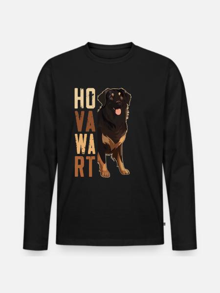 Hovawart besitzer Bauernhund Reinrassig Retro - Männer Premium Bio Langarmshirt - Schwarz