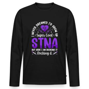I never dreamed - STNA State tested the - Men's Premium Organic Long Sleeve Shirt - black - Front - Nico (187cm)