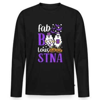 Halloween Fab-boo-Lous-STNA State Tested - Men's Premium Organic Long Sleeve Shirt - black - Front - Nico (187cm)