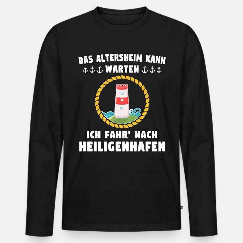 Heiligenhafen Heiligenhafener - Männer Premium Bio Langarmshirt - Schwarz