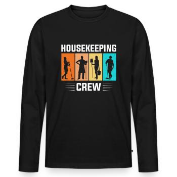 Week of Appreciation for Housekeeping - Men's Premium Organic Long Sleeve Shirt - black - Front - Nico (187cm)