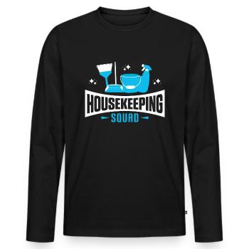 Week of Appreciation for Housekeeping - Men's Premium Organic Long Sleeve Shirt - black - Front - Nico (187cm)