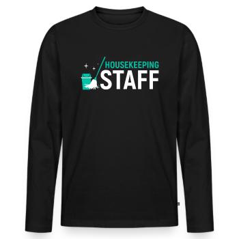 Week of Appreciation for Housekeeping - Men's Premium Organic Long Sleeve Shirt - black - Front - Nico (187cm)