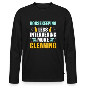 Week of Appreciation for Housekeeping - Men's Premium Organic Long Sleeve Shirt - black - Front - Nico (187cm)