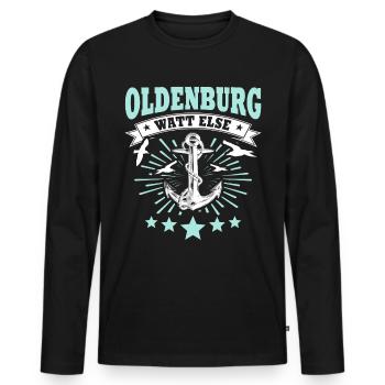Dictons d’Oldenburg - T-shirt manches longues Premium bio Homme - noir - Devant - Nico (187cm)