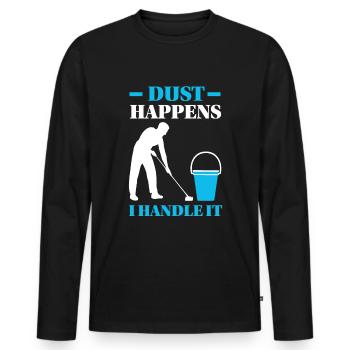 Week of Appreciation for Housekeeping - Men's Premium Organic Long Sleeve Shirt - black - Front - Nico (187cm)