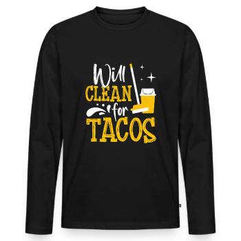 Week of Appreciation for Housekeeping - Men's Premium Organic Long Sleeve Shirt - black - Front - Nico (187cm)