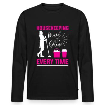 Week of Appreciation for Housekeeping - Men's Premium Organic Long Sleeve Shirt - black - Front - Nico (187cm)
