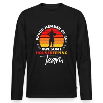 Week of Appreciation for Housekeeping - Men's Premium Organic Long Sleeve Shirt - black - Front - Nico (187cm)