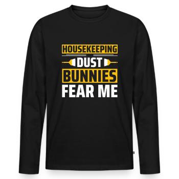 Week of Appreciation for Housekeeping - Men's Premium Organic Long Sleeve Shirt - black - Front - Nico (187cm)